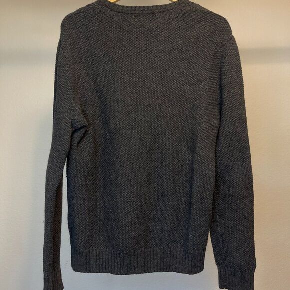 Claiborne Mens Gray Cable Knit Crew Neck Long Sleeve Sweater Large - Picture 5 of 6